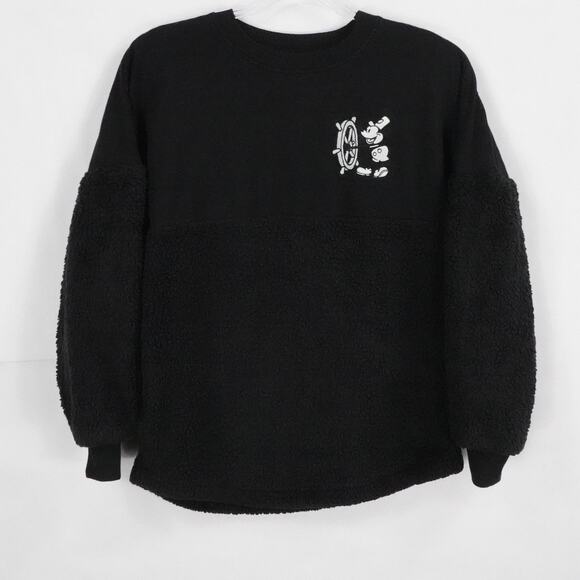 Disney Spirit Jersey Sweater Womens Small Steamboat Willie Sherpa Fleece Mickey - Picture 1 of 16